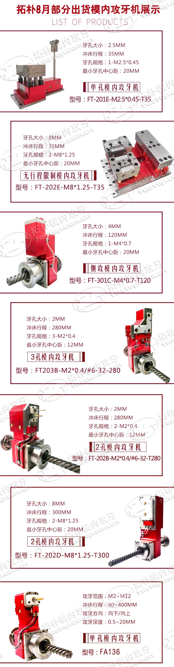 拓樸出貨模內攻牙機展示